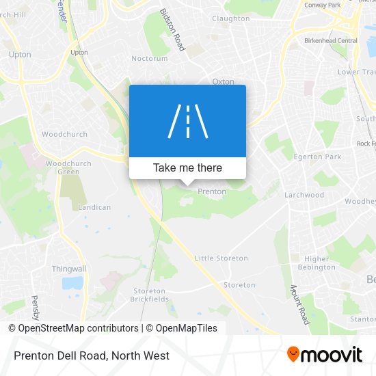 Prenton Dell Road map