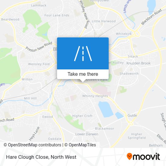 Hare Clough Close map