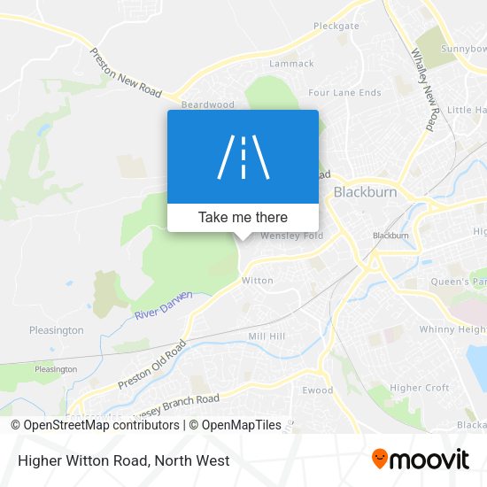 Higher Witton Road map
