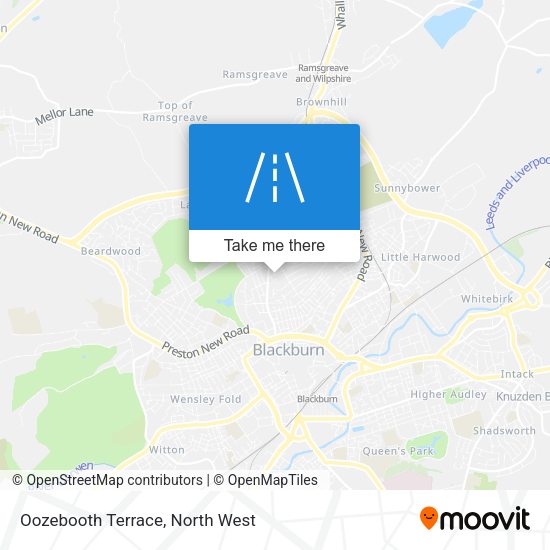 Oozebooth Terrace map