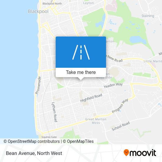Bean Avenue map
