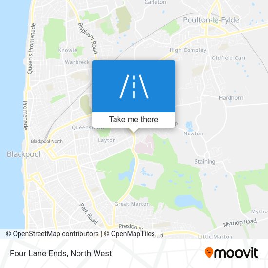 Four Lane Ends map