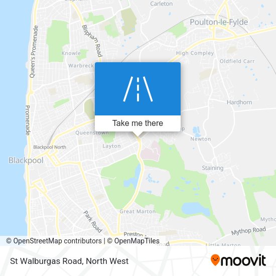 St Walburgas Road map