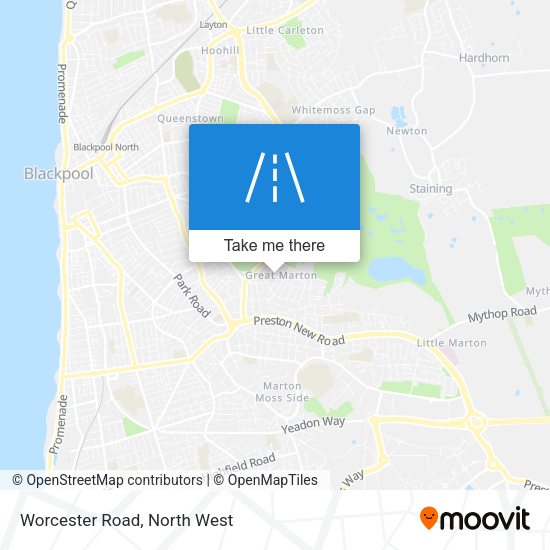 Worcester Road map