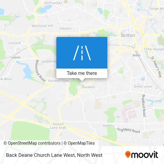 Back Deane Church Lane West map