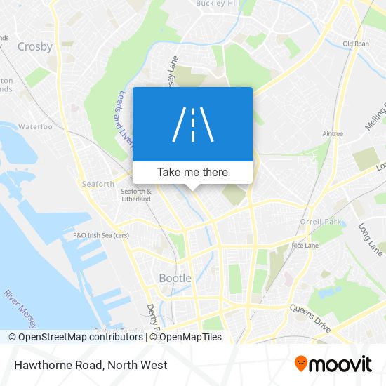 How to get to Hawthorne Road, Bootle by bus or train?