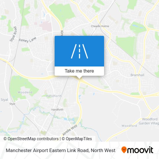 Manchester Airport Eastern Link Road map