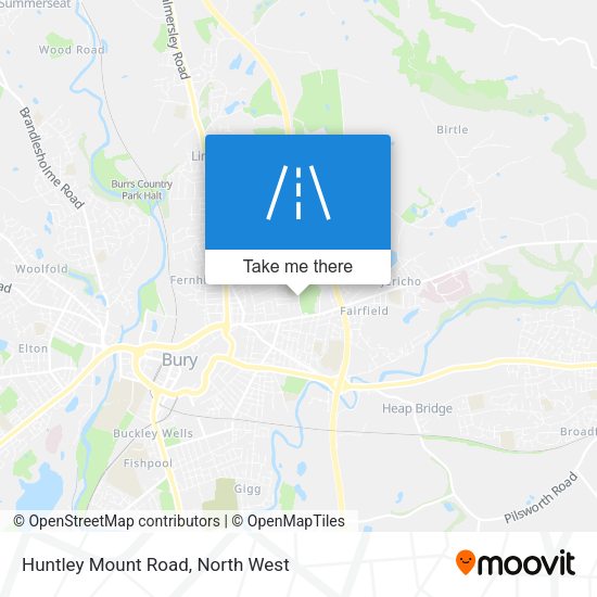 Huntley Mount Road map