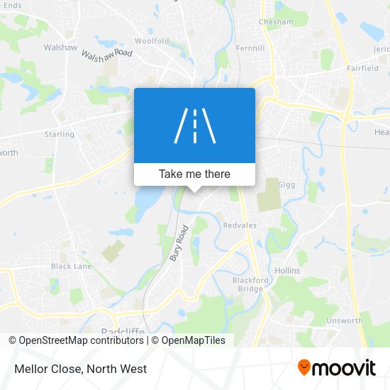 Mellor Close map