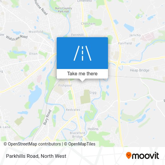 Parkhills Road map