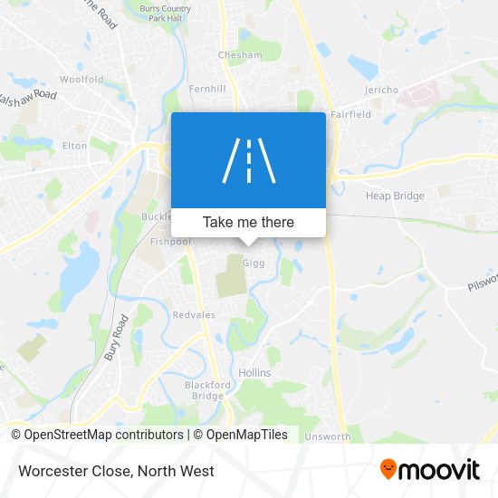 Worcester Close map