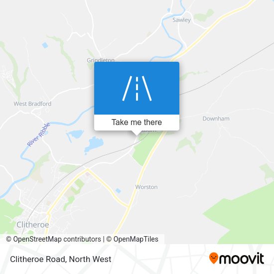 Clitheroe Road map