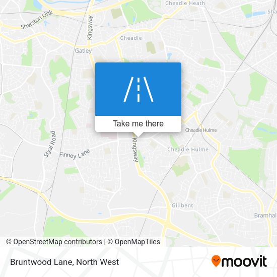 Bruntwood Lane map