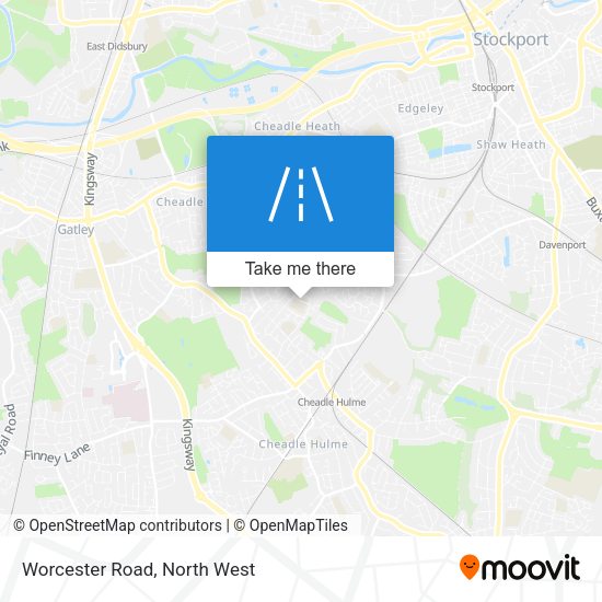 Worcester Road map