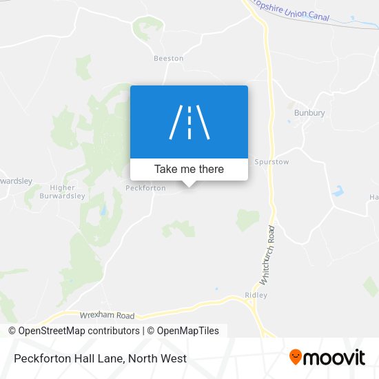 Peckforton Hall Lane map