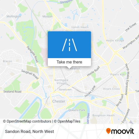 Sandon Road map