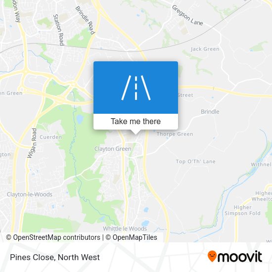 Pines Close map