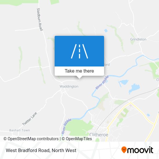 West Bradford Road map