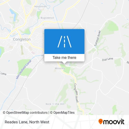 Reades Lane map