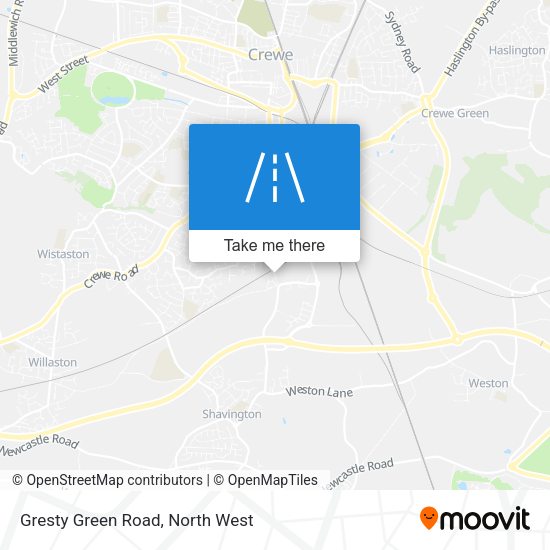 Gresty Green Road map