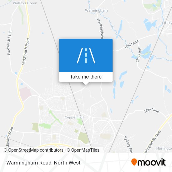 Warmingham Road map