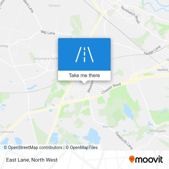East Lane map