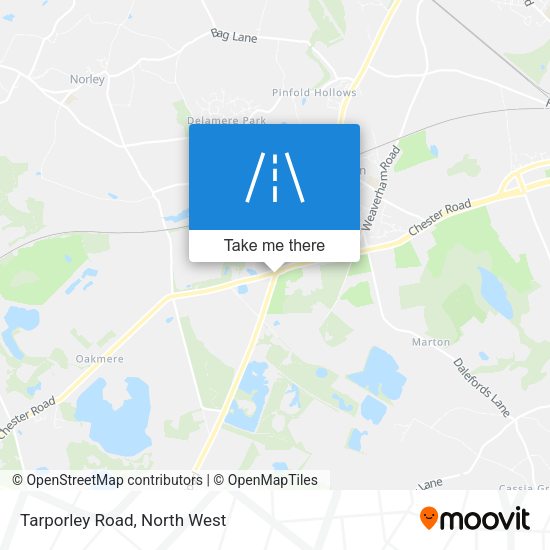 Tarporley Road map