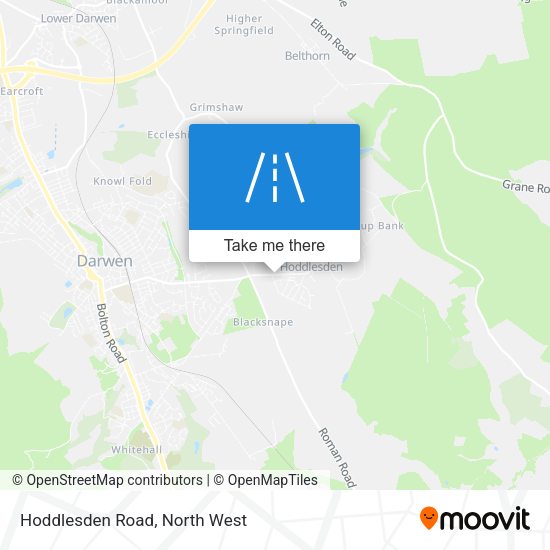 Hoddlesden Road map