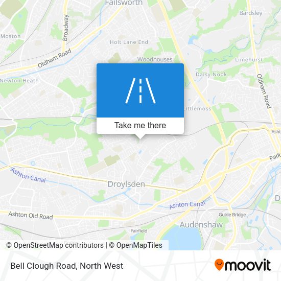 Bell Clough Road map