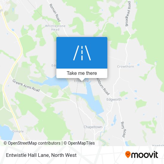 Entwistle Hall Lane map