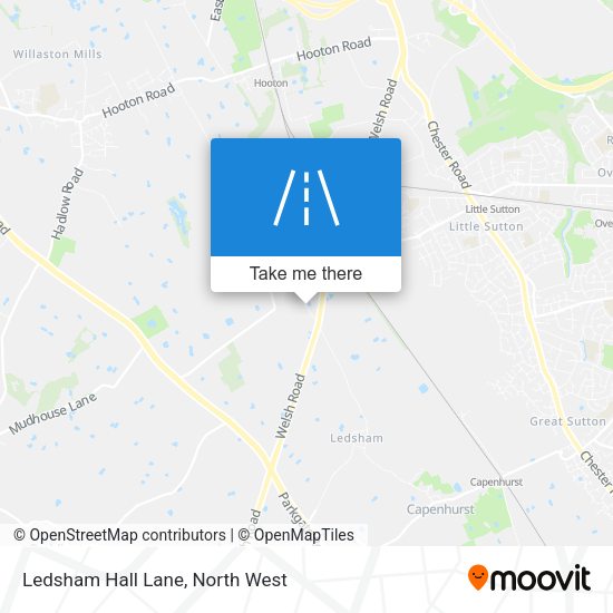 Ledsham Hall Lane map