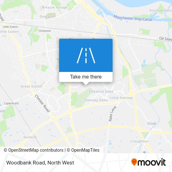 Woodbank Road map