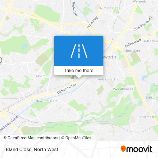 Bland Close map