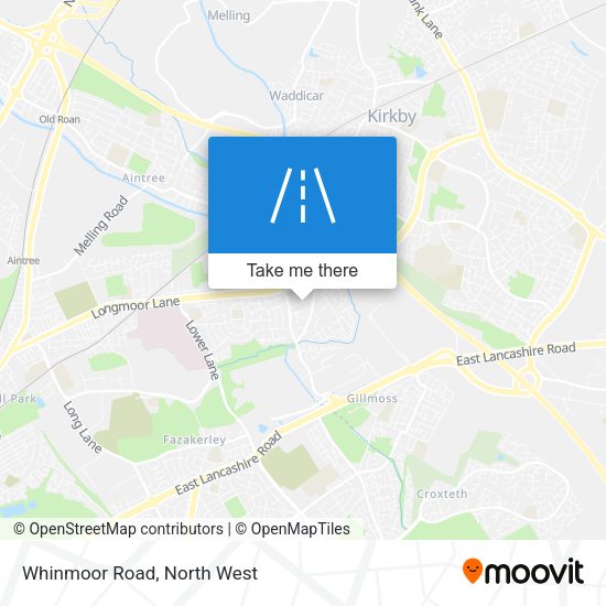 Whinmoor Road map