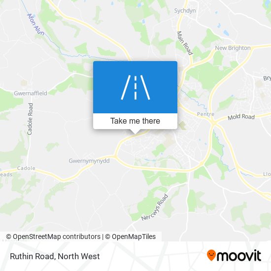 Ruthin Road map