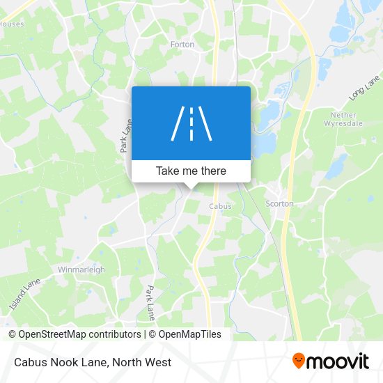 Cabus Nook Lane map