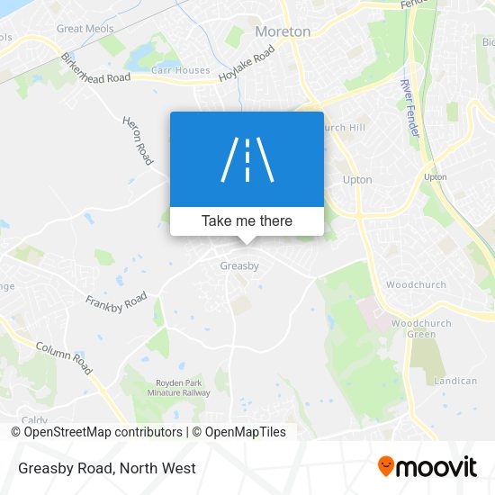 Greasby Road map