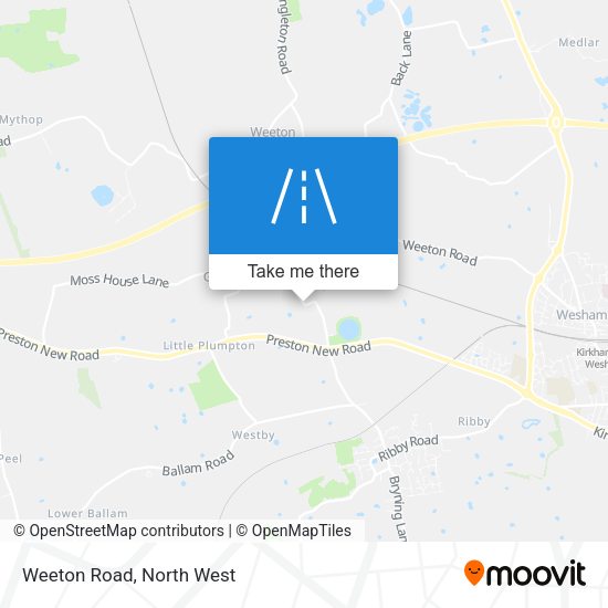 Weeton Road map