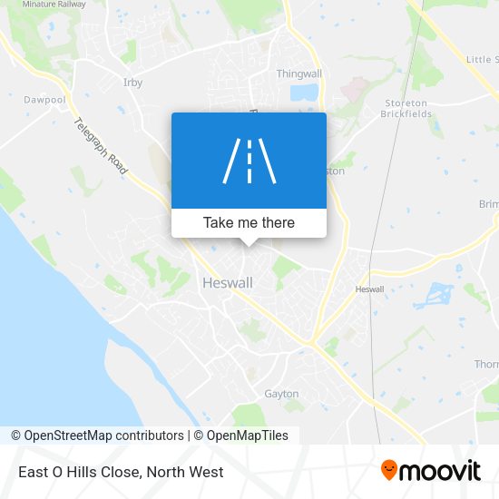 East O Hills Close map