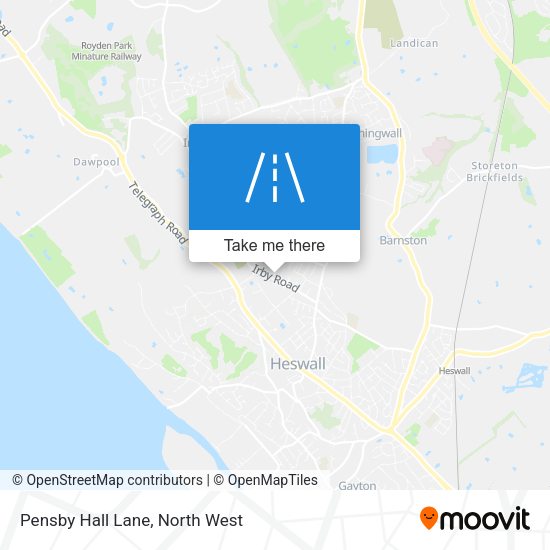 Pensby Hall Lane map