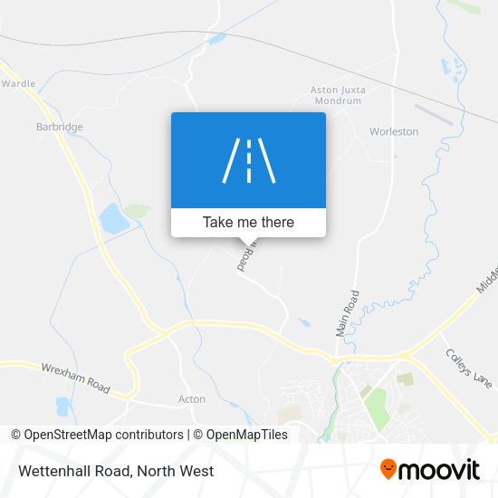Wettenhall Road map