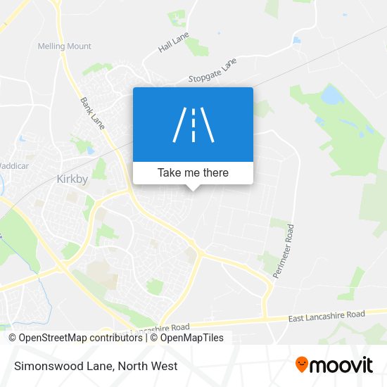 Simonswood Lane map