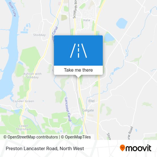 Preston Lancaster Road map