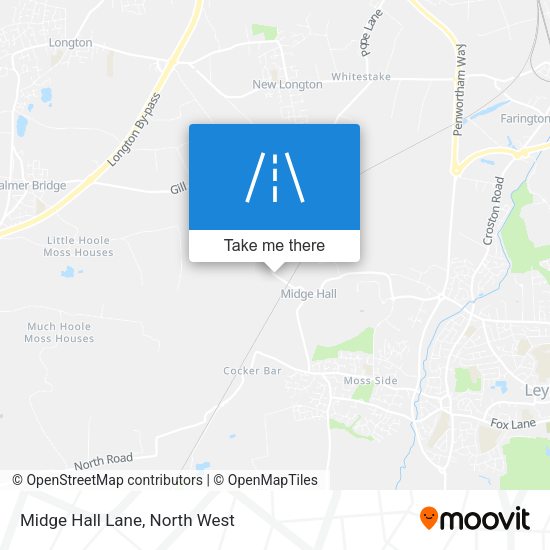 Midge Hall Lane map