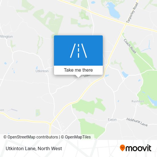 Utkinton Lane map