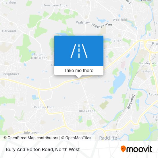 Bury And Bolton Road map