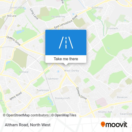Altham Road map