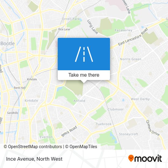Ince Avenue map