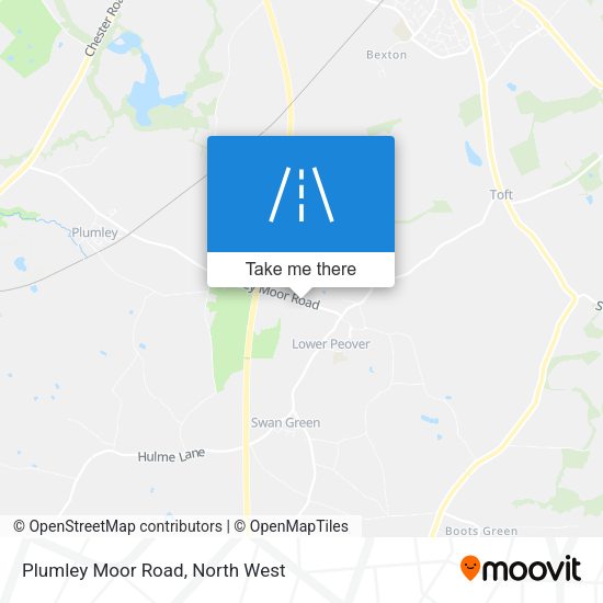 Plumley Moor Road map