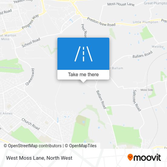 West Moss Lane map